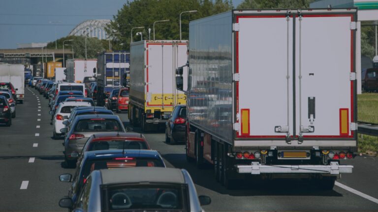 Traffic jam caused by EU Border control
